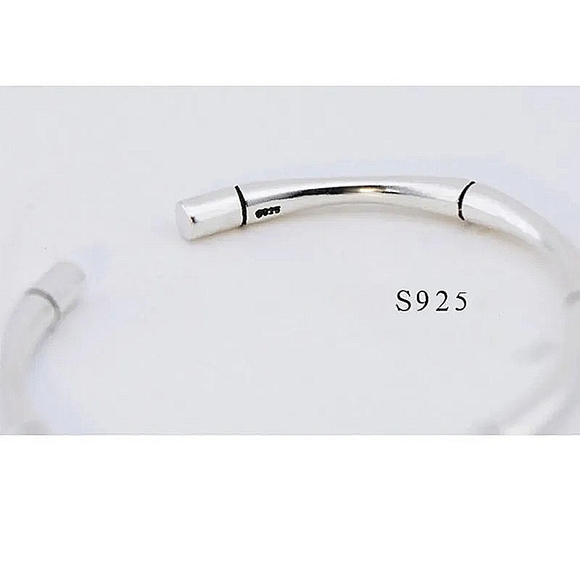 MEN | NEW Small Solid Bamboo S925 Adjustable Cuff Bracelet - Picture 10 of 16